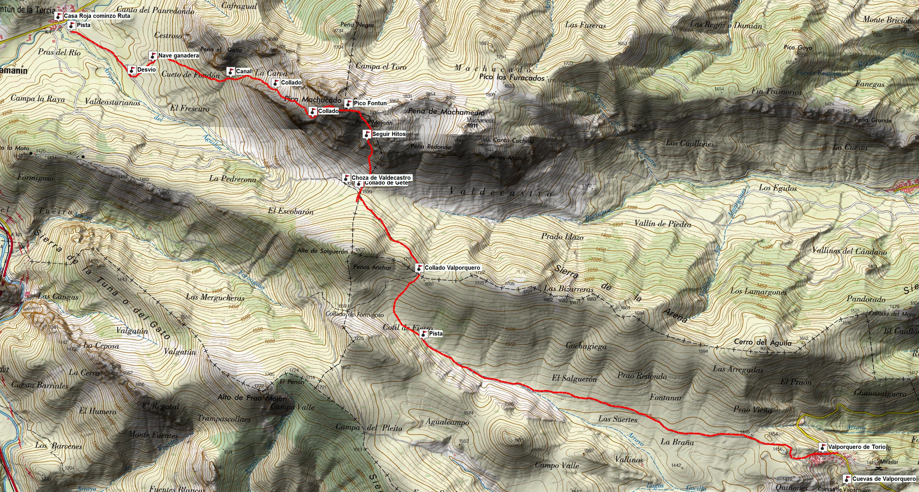 Mapa Pico Fontun