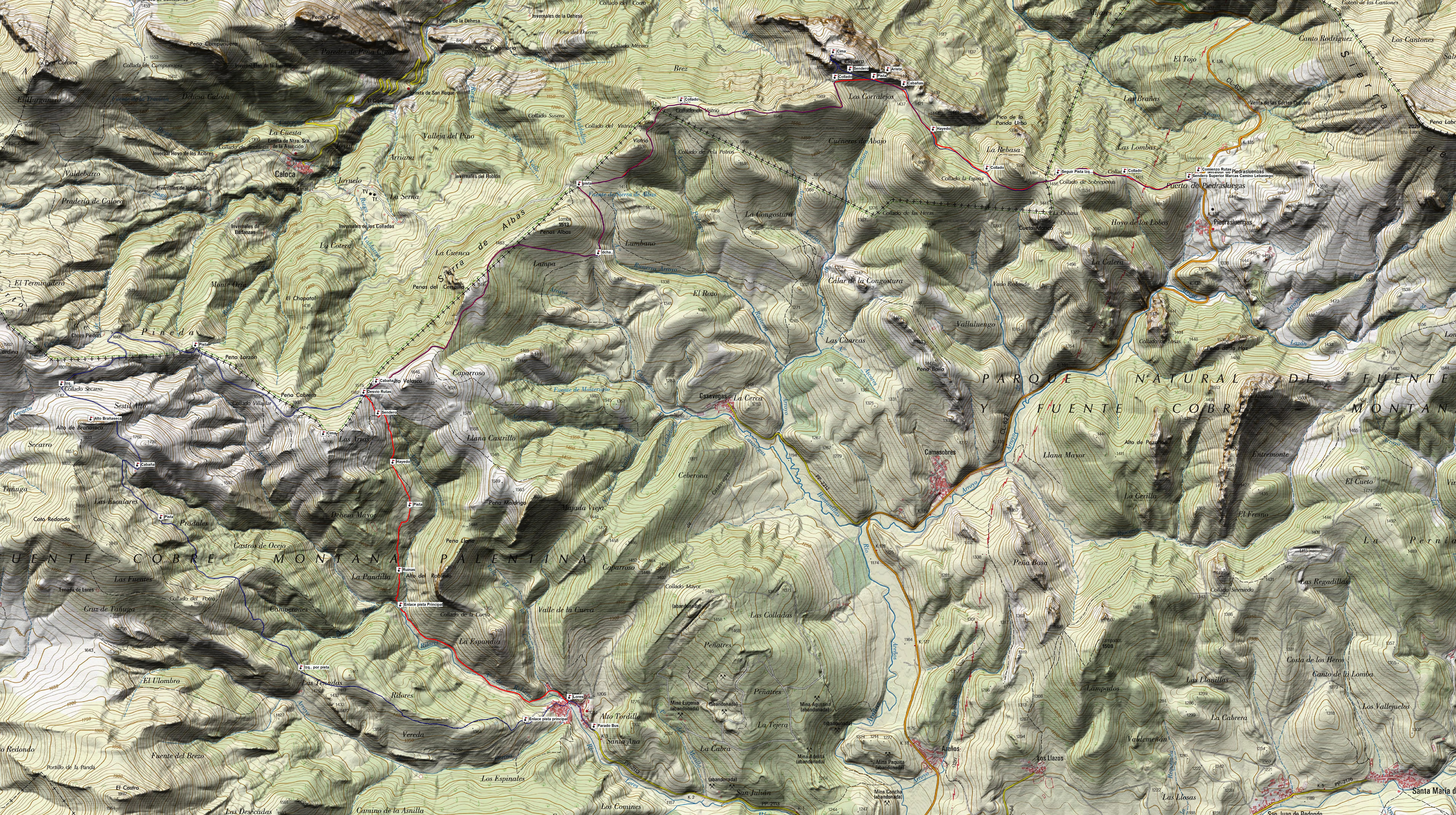Mapa y Waypoins RUTAS SIERRA DE ALBAS