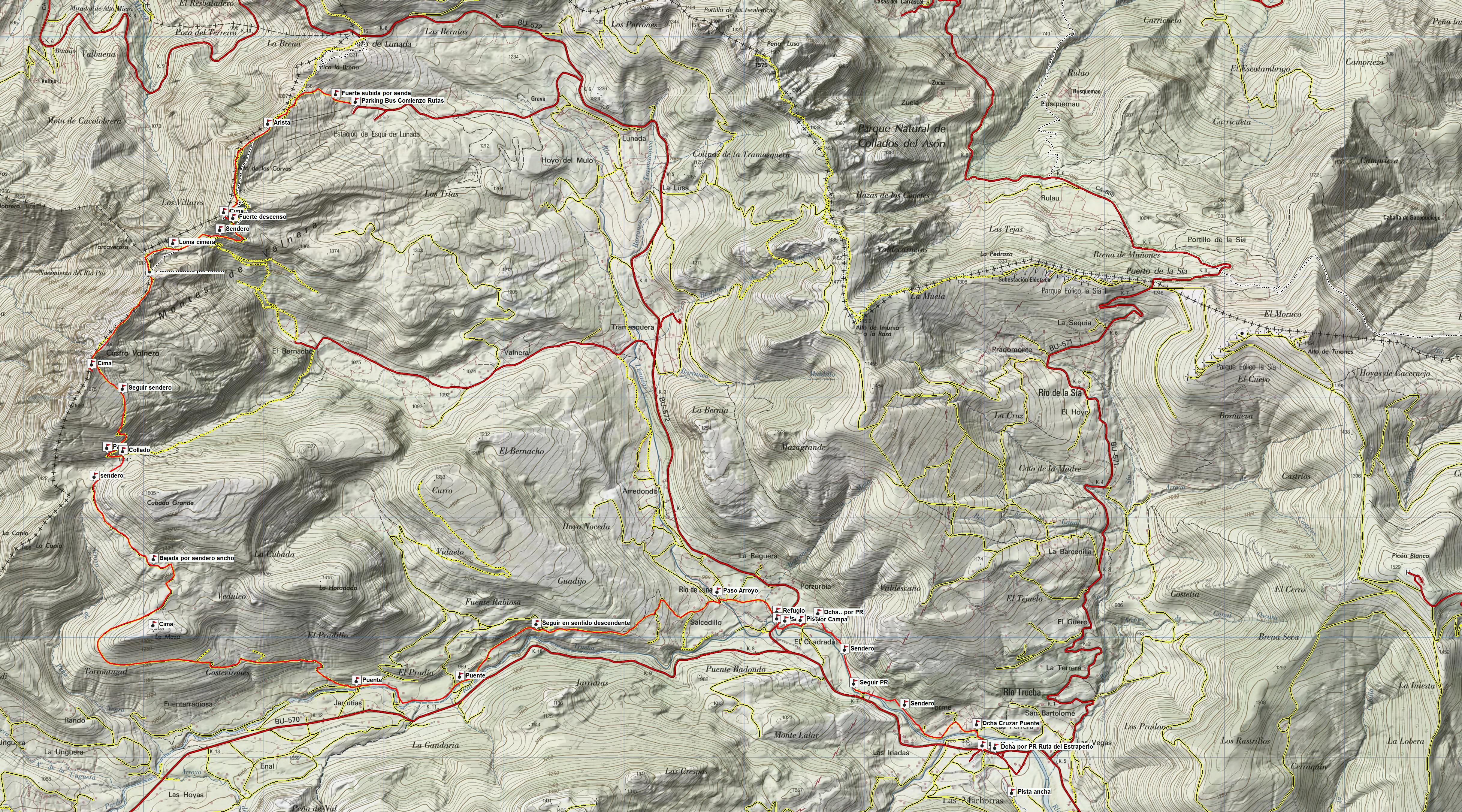 Mapa y Waypoints RUTA CASTRO VALNERA