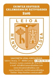 2016 CALENDARIO DE ACTIVIDADES